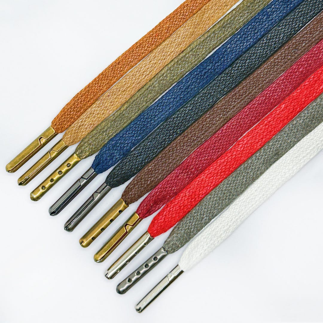 Black Shoelaces Long Flat Shoelaces Slim Flat Shoelaces Waxed Shoelaces, Hiking Boot Laces, Flat Shoe Laces One Pair