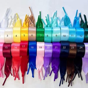 Ribbon Lace, Satin Lace - Multicolor ( ONE PAIR ), Ribbon Shoelace With Personalize Text
