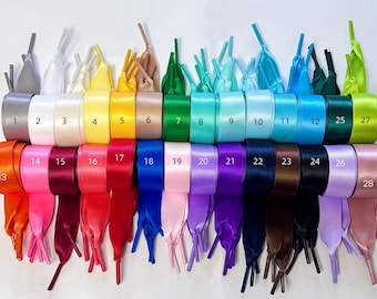 Lintkant, satijnen kant - veelkleurig (EEN PAAR)