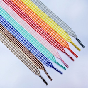 10mm Plaid Shoelaces - One Pair