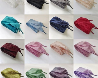 5cm Crinkle Chiffon Shoelaces - ONE PAIR