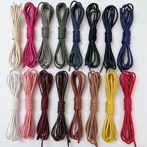 Waxed Shoelaces, Hiking Boot Laces, Rope Shoe Laces, Long Shoelaces - ONE PAIR
