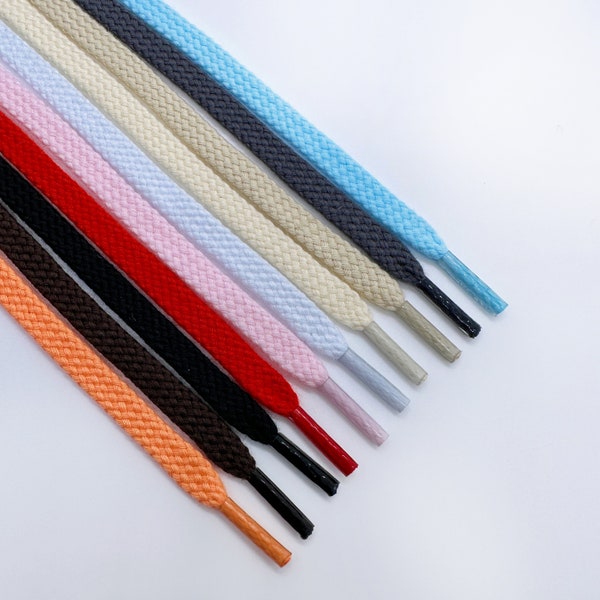 6mm Slim Flat Cotton Shoelaces - One Pair