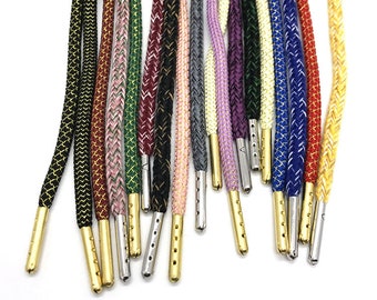 Cordes à capuche en coton avec pointes métalliques, cordons colorés, cordes de corde pour sweats à capuche