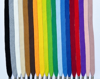 15mm Flat Drawstrings With Metal Tips