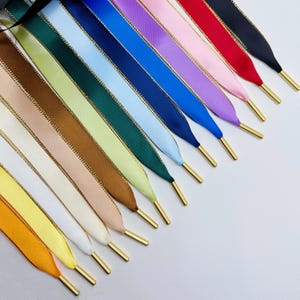 Renda de fita de 16 mm, renda de cetim - multicolorida (UM PAR)
