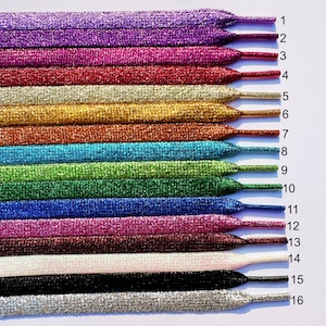 Glitter Lace, Metallic Shoe Strings, Sparkle Laces, Blink Shoe Laces, Shining Laces Multicolor image 2