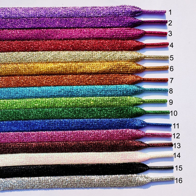 Glitter Lace, Metallic Shoe Strings, Sparkle Laces, Blink Shoe Laces, Shining Laces Multicolor image 2