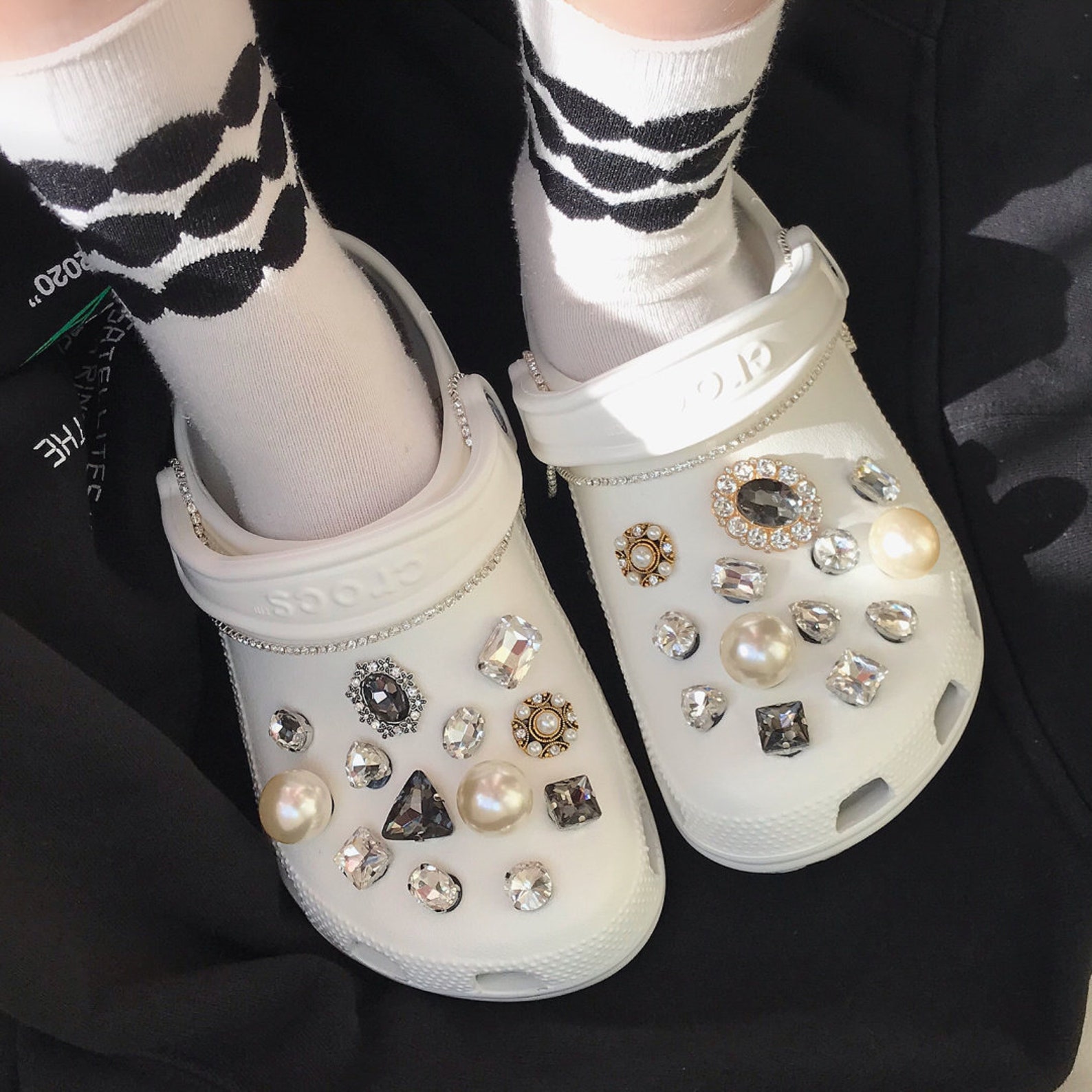 Shoe Charm Collection White Flower Charm Blink Star Shoe Etsy