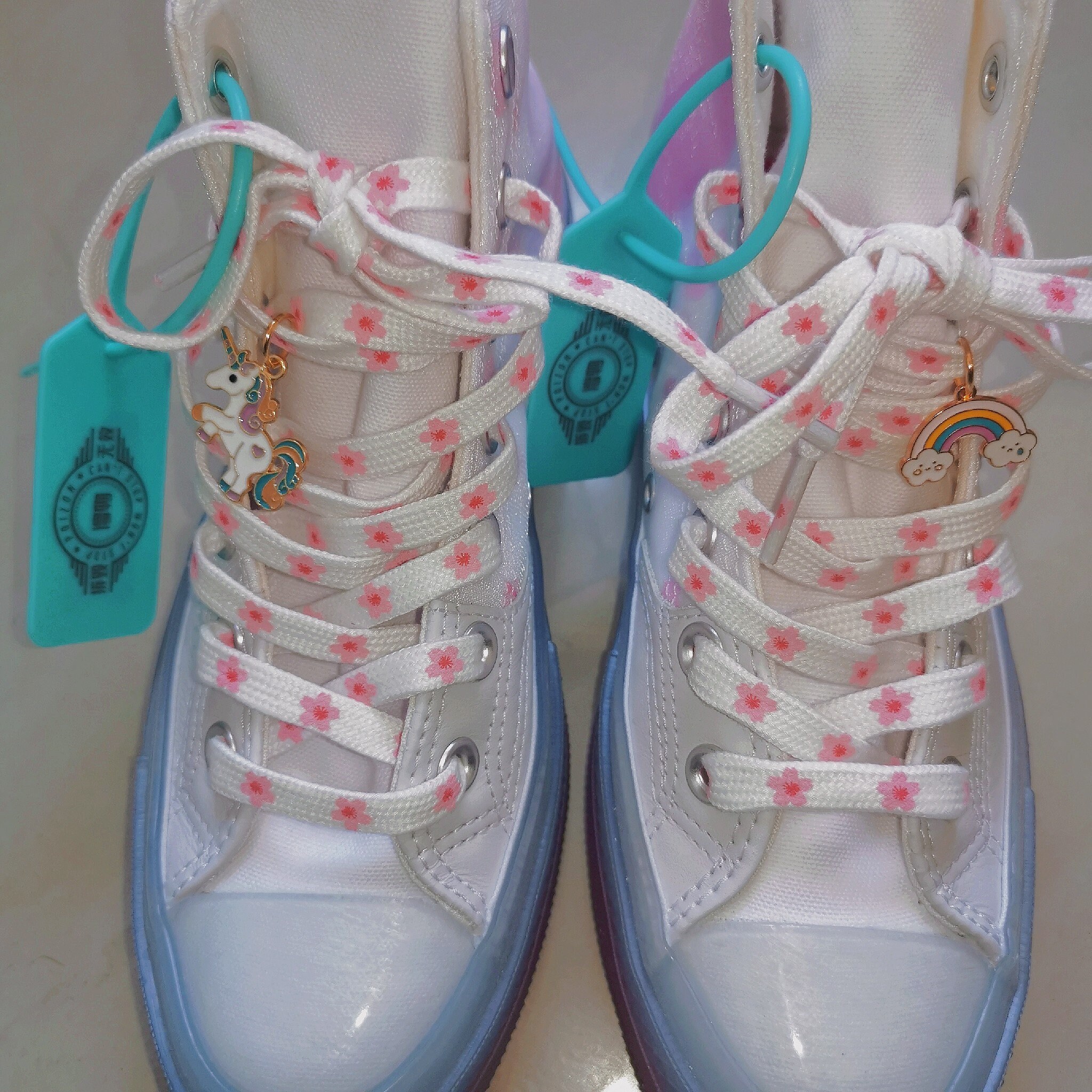 Sakura Shoelaces Pink Shoelaces Flower Shoelace White Etsy