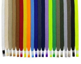 Flat Cotton Hoodie String With Metal Stoppers - 21 Colors