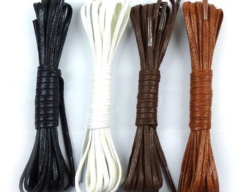 Slim Flat Shoelaces Waxed Shoelaces, Hiking Boot Laces, Flat Shoe Laces - ONE PAIR