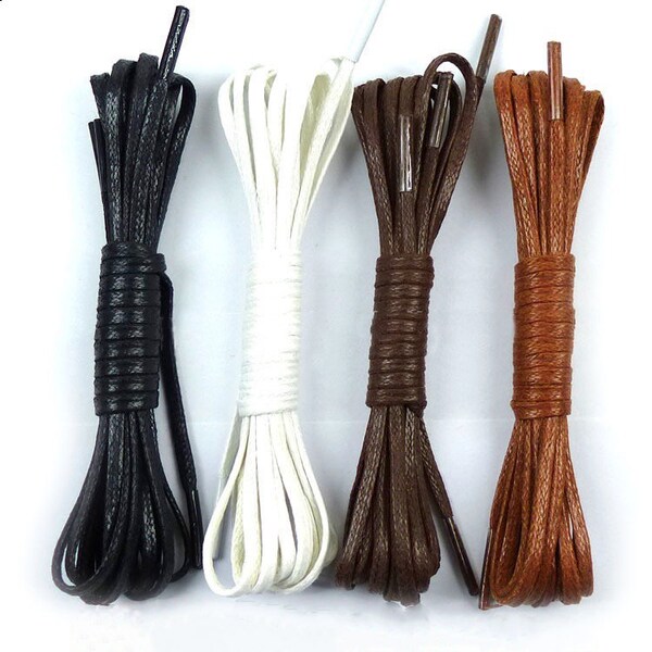 Slim Flat Shoelaces Waxed Shoelaces, Hiking Boot Laces, Flat Shoe Laces - ONE PAIR