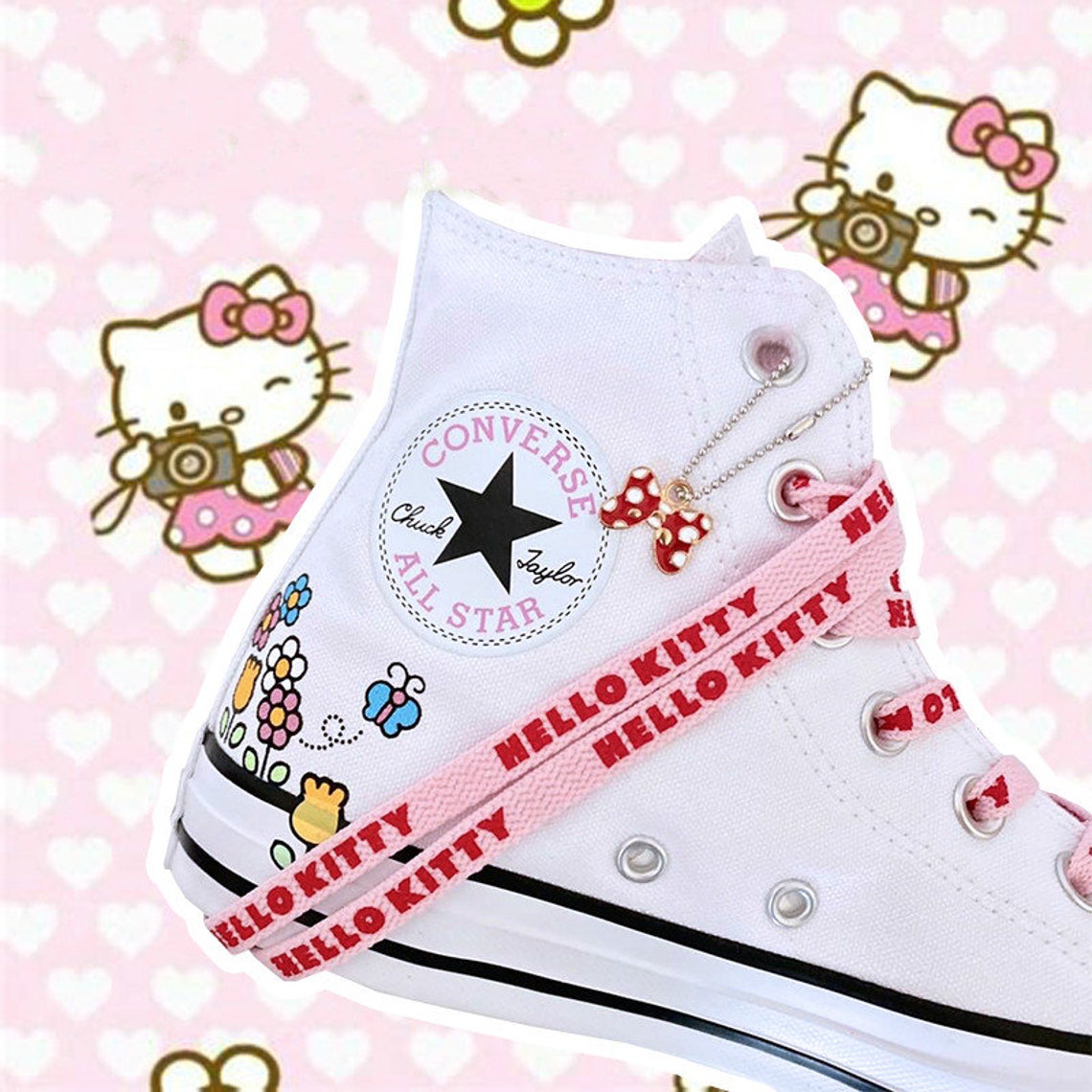Hello Kitty Shoelaces Hello Kitty Shoestrings Pink Etsy