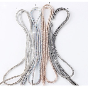 1pair Rhinestone Rope Shoe Laces, Shiny Shoe Strings, Sparkle Laces 5 Colors image 2