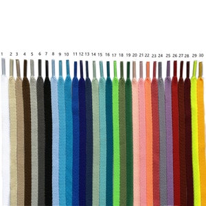 30 Colors Flat Shoelaces, 5/16" Wide Shoelaces - 1 pair