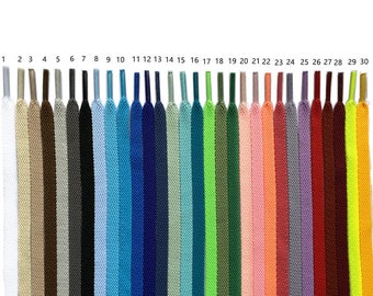 30 couleurs de lacets plats, 5/16" de large - 1 paire