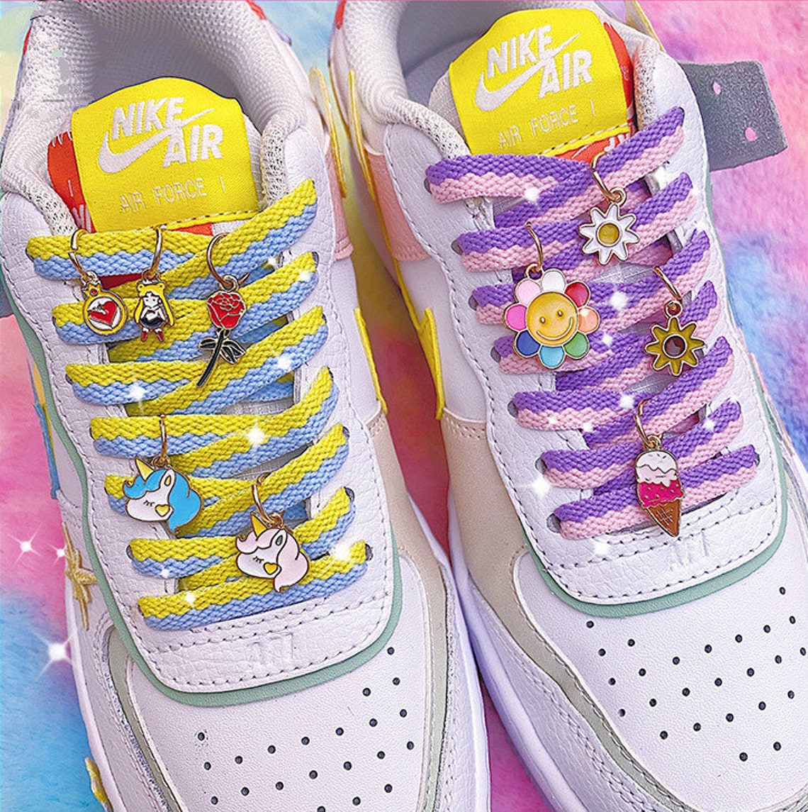 Flower Shoelace Charms Rose Shoelaces Dangling Initials Etsy