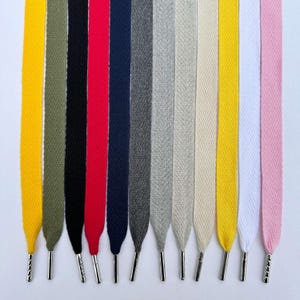 15mm Hoodie Drawstrings With Metal Tips, Flat Laces, Herringbone Laces