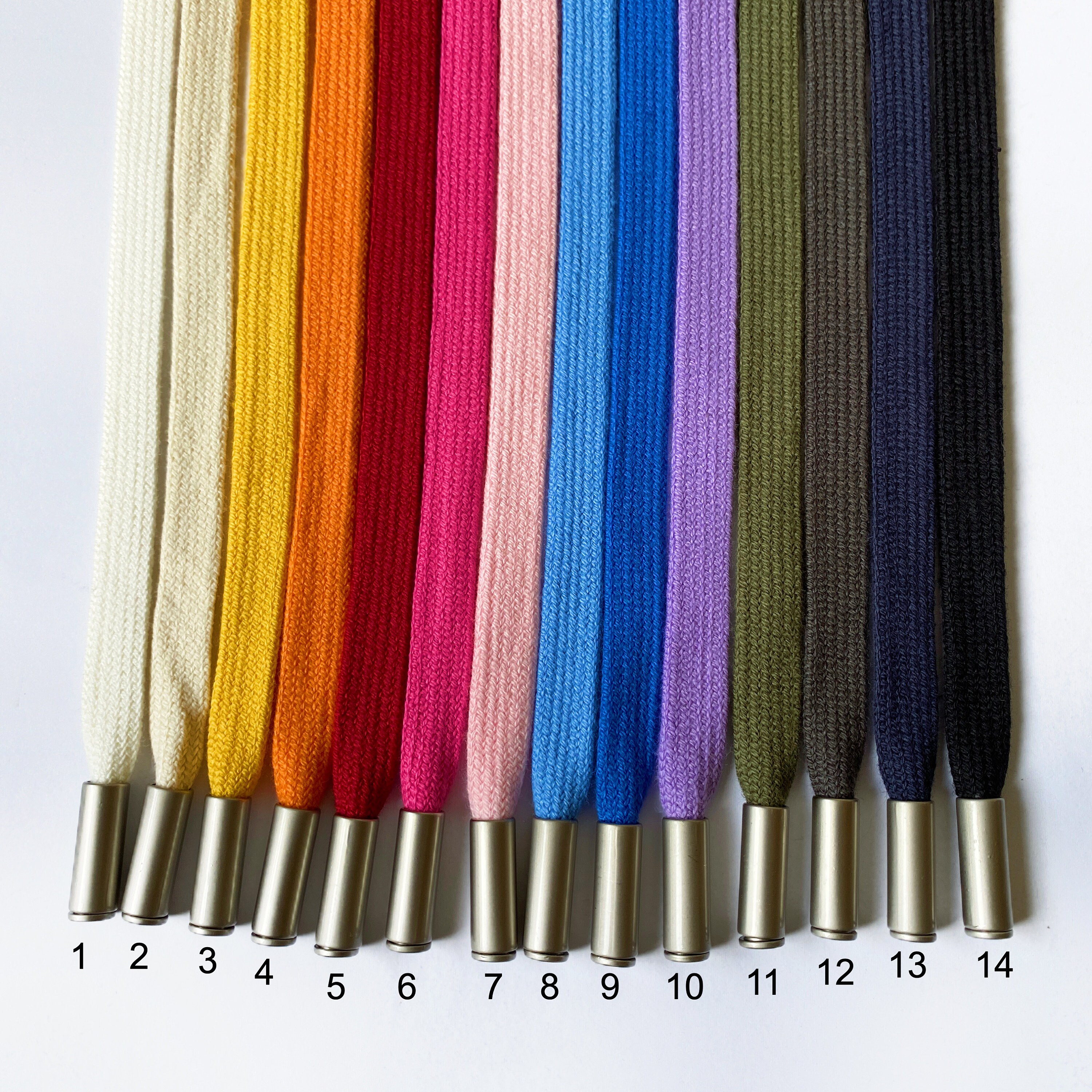 Flat Cotton String With Metal Stoppers - Etsy
