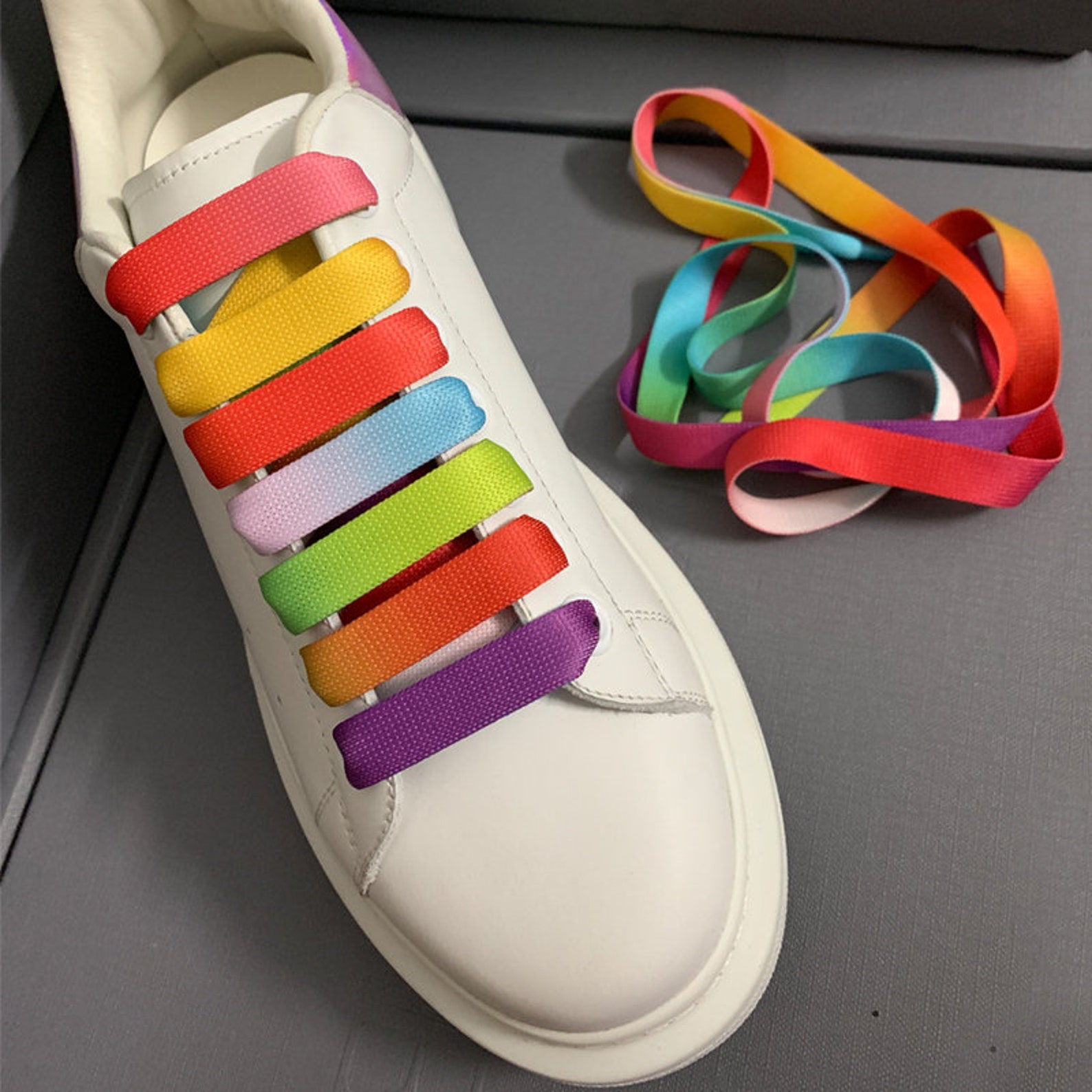 Fat Shoelaces Wide Shoelaces Fat Sneaker Laces Rainbow Etsy