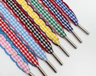Lacci per scarpe a quadri da 10 mm - 8 colori