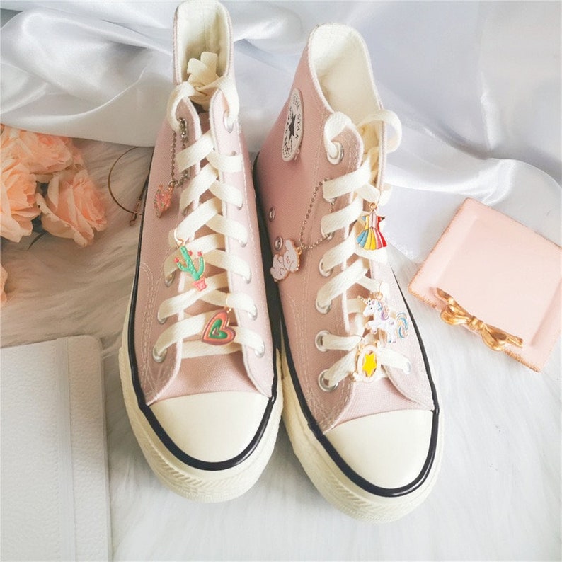 Rainbow Shoelace Charms Star Shoelaces Dangling Initials Etsy