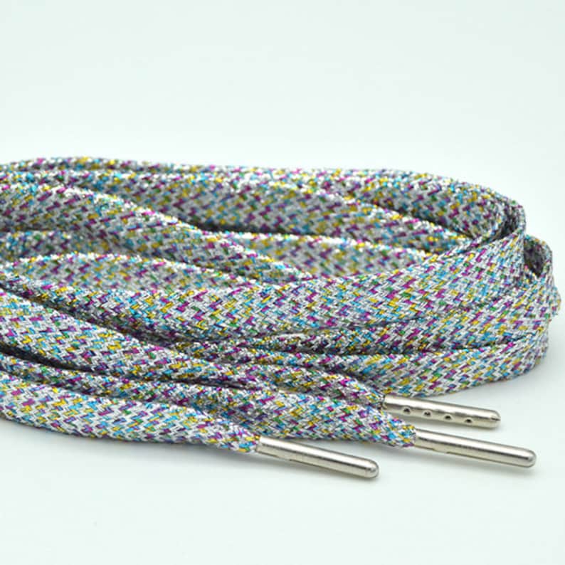 Metallic Shoelaces With Metal Aglets ONE PAIR Etsy
