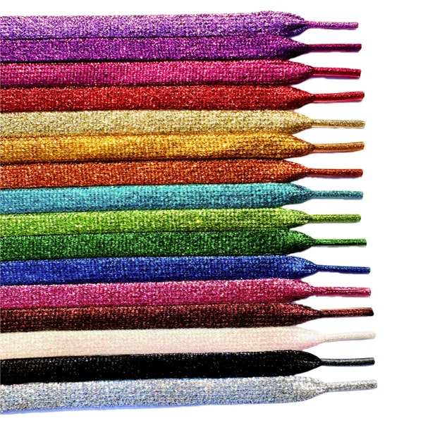 Glitzer-Spitze, Metallic-Schnürsenkel, Glitzer-Schnürsenkel, Glänzende Schnürsenkel - Multicolor