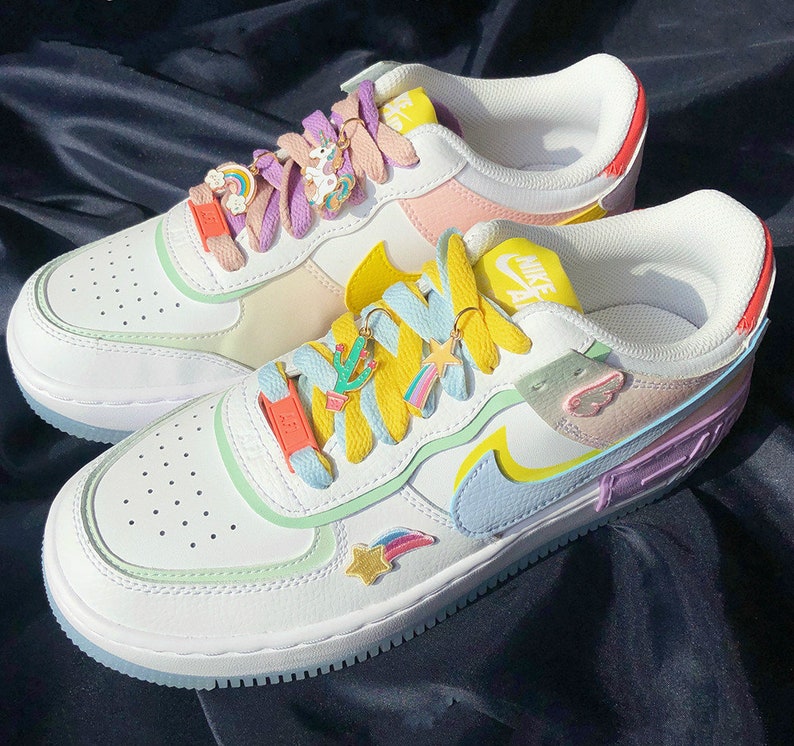 Rainbow Shoelace Charms Star Shoelaces Dangling Initials Etsy