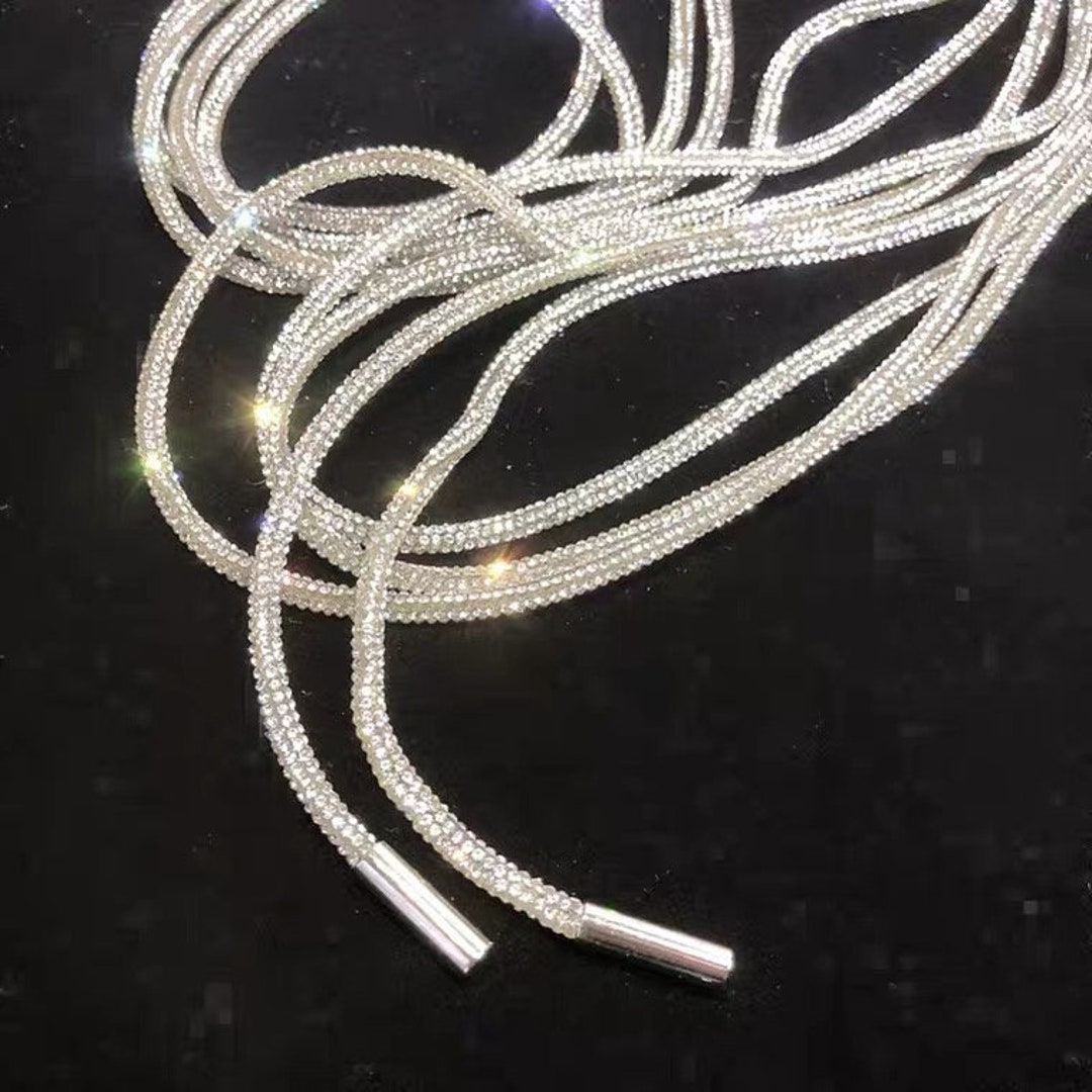 1pair Rhinestone Rope Shoe Laces, Shiny Shoe Strings, Sparkle Laces 5