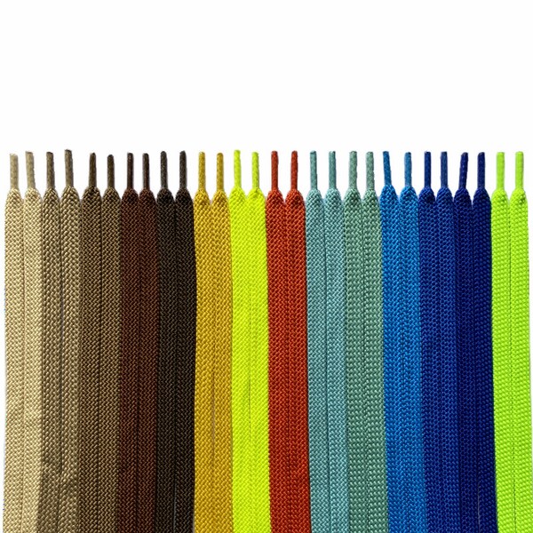 Flat Shoelaces, Braid Shoelaces - 14 Colors