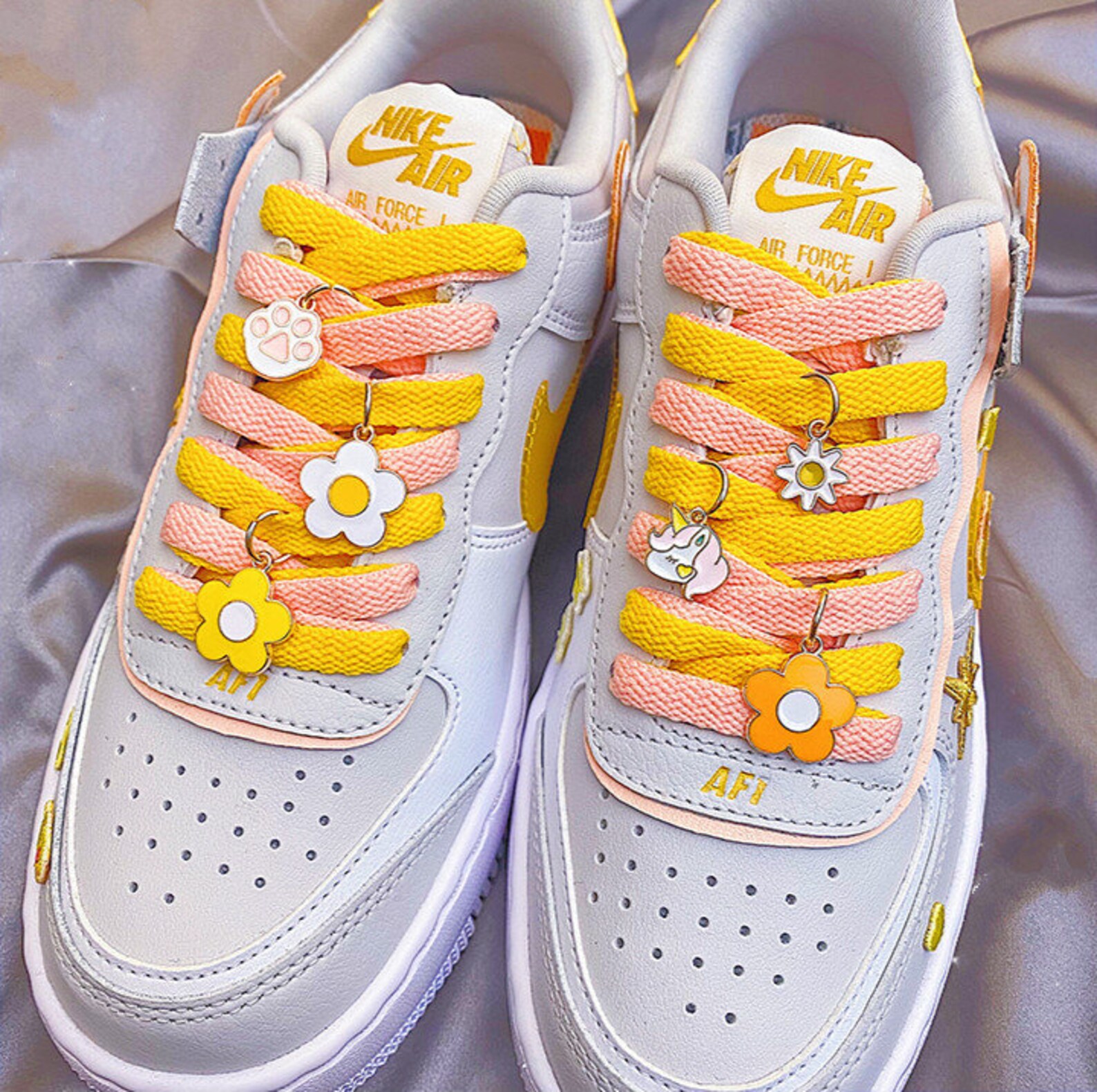 Flower Shoelace Charms Rose Shoelaces Dangling Initials Sun Etsy