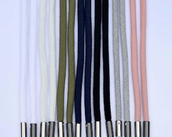 Baumwoll Hoodie String mit Metall Stoppern, Seil Kordelzug, Hoodie Schnürsenkel