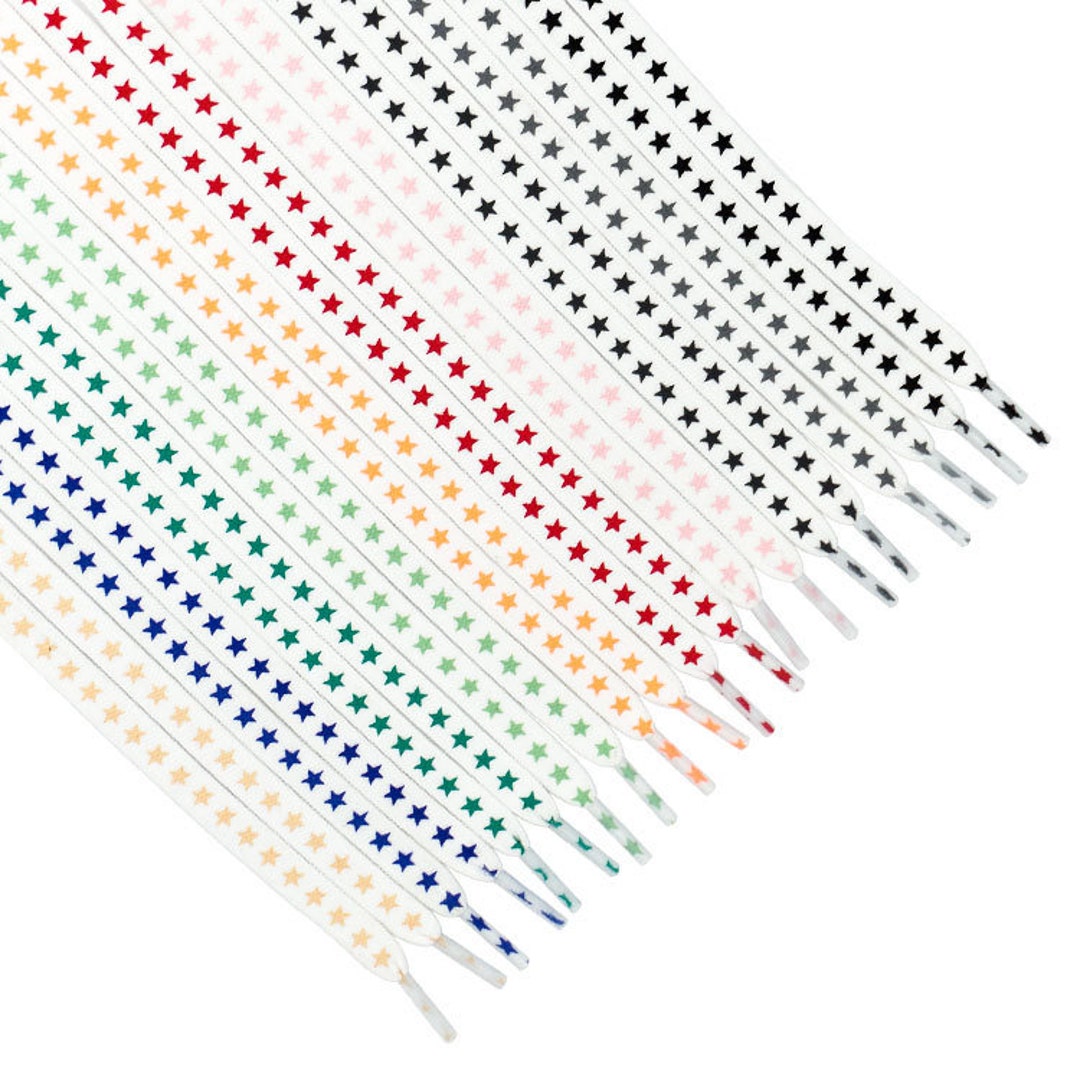 Star Shoelaces, White Shoelaces, Thick Shoe Laces ONE PAIR Variety