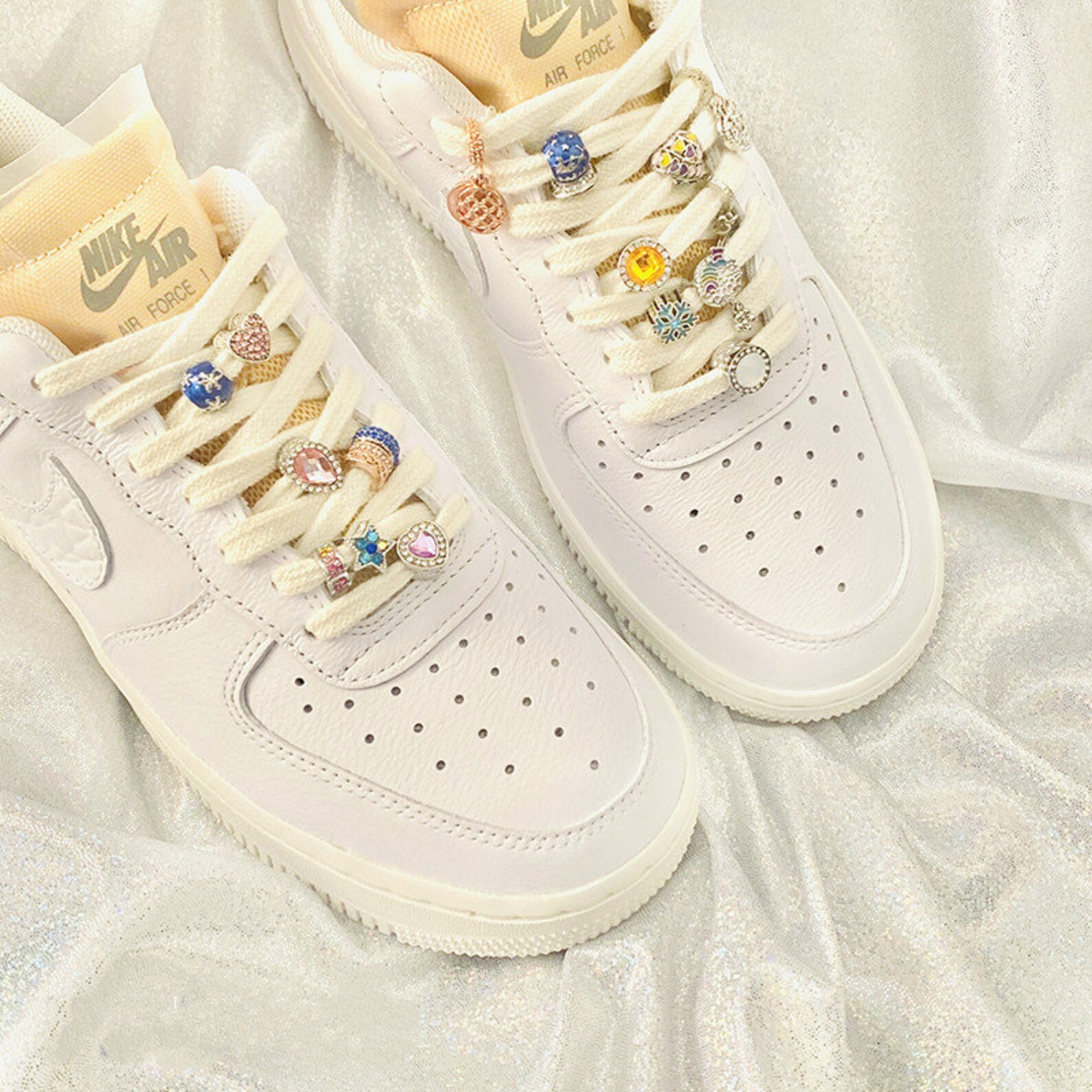 Crystal Shoelace Beads Pink Alloy Shoelaces Pendants Etsy