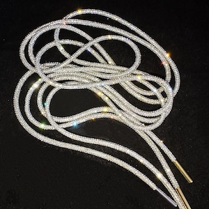 1pair Rhinestone Rope Shoe Laces, Shiny Shoe Strings, Sparkle Laces - 5 Colors