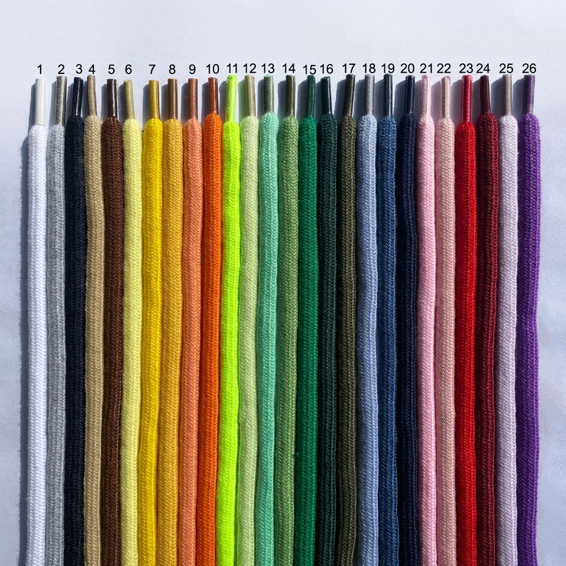 Ficelle à capuche ronde en coton 5 mm, ficelles de base 26 couleurs image 2