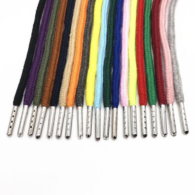 5mm Round Cotton Hoodie String With Metal Tips, Core Strings 
