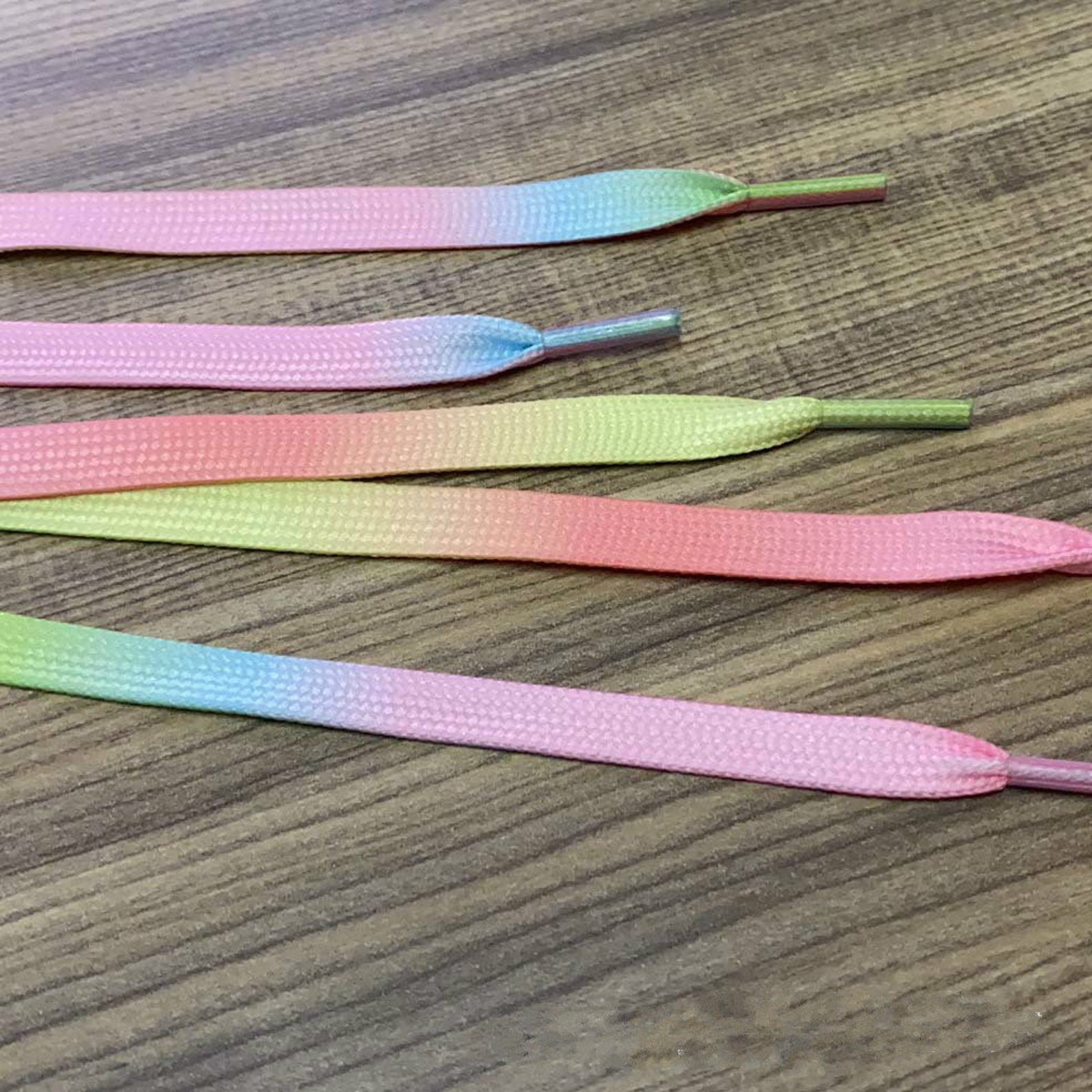 Pink Shoelaces Neon Shoe Laces Macaron Flat Laces Rainbow Etsy