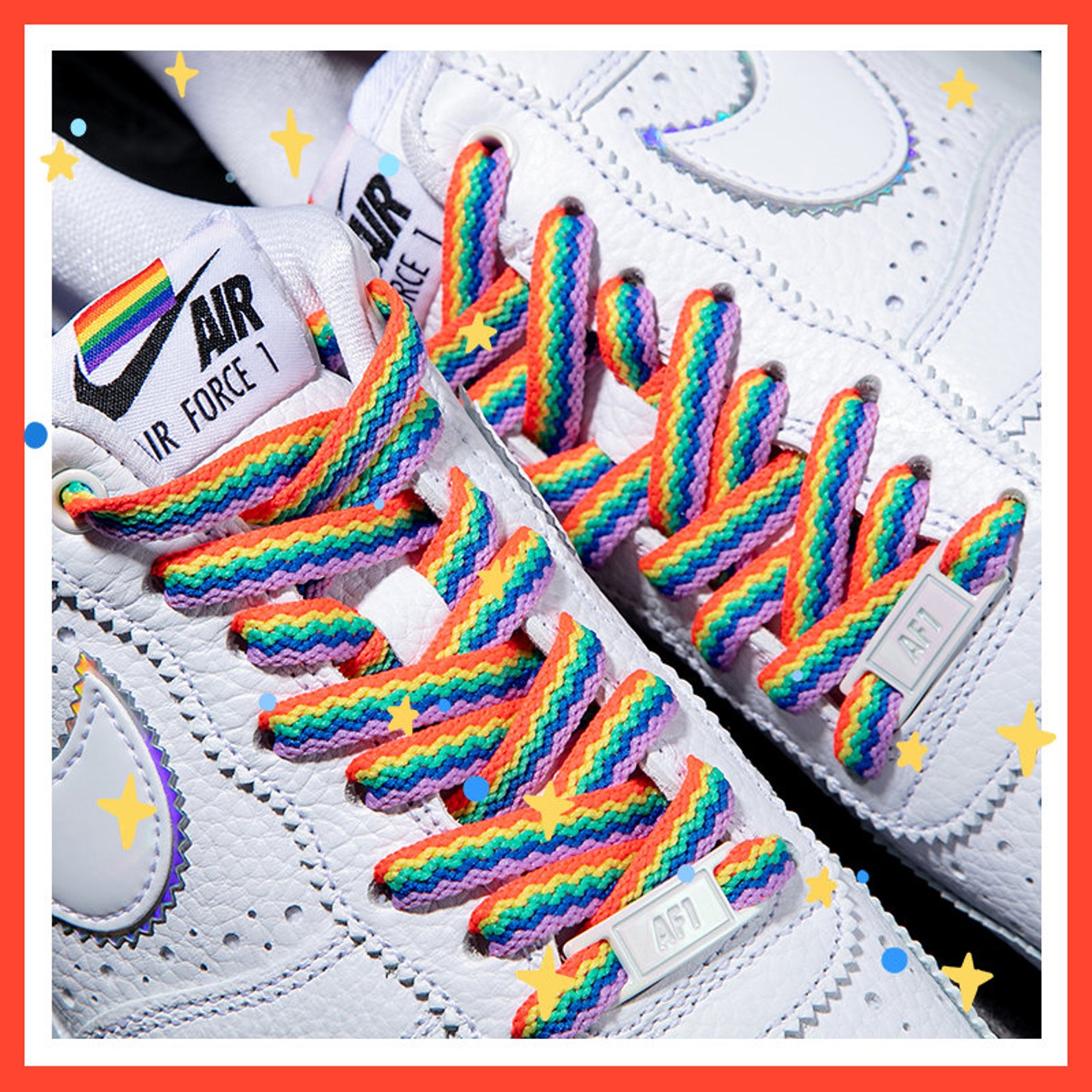 Rainbow Shoelace Waved Shoelaces Green Shoe Strings Purple Etsy