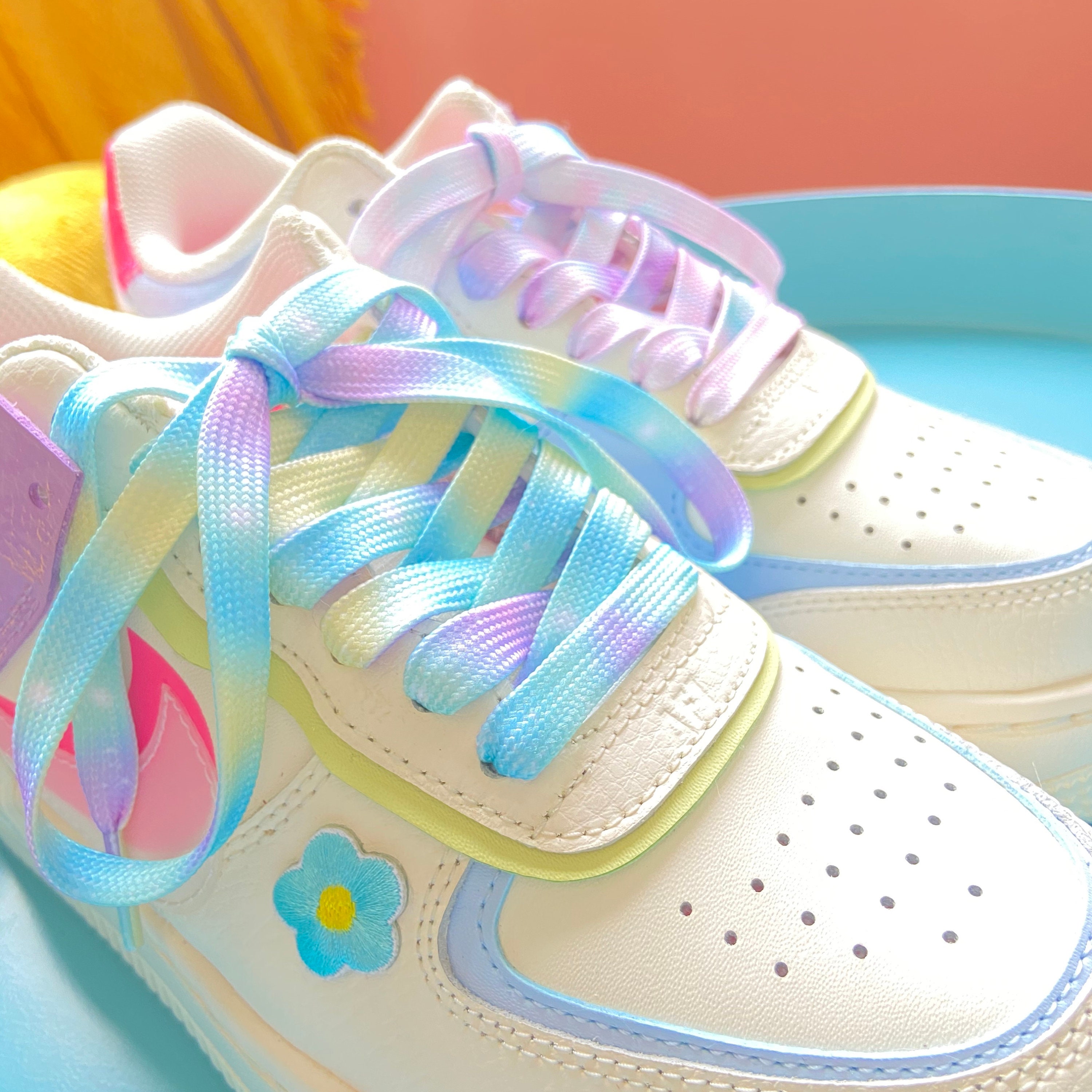 Light Pink Shoelaces Light Blue Shoe Strings Macaron Laces | Etsy