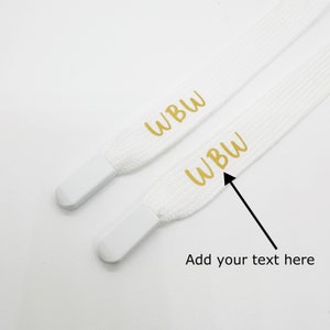 18mm Flat Cotton Hoodie String With Metal Stoppers, Fat Drawstrings, Pants Laces, With Personalize Text image 4