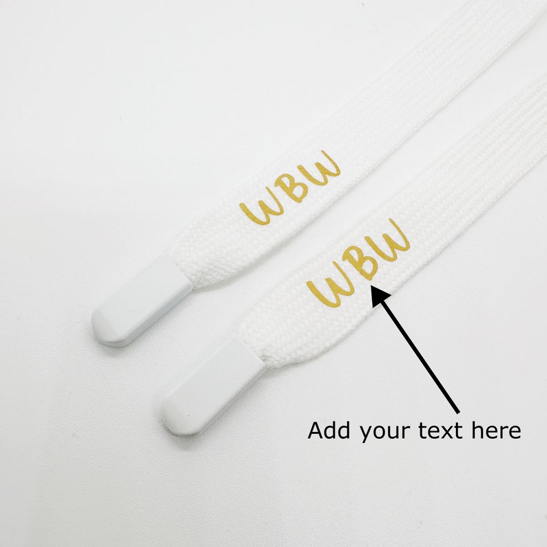 18mm Flat Cotton Hoodie String With Metal Stoppers, Fat Drawstrings, Pants Laces, With Personalize Text image 4