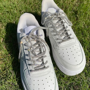 Glitter Rope Shoe Laces with Silver Metal Stopper - 1 pair