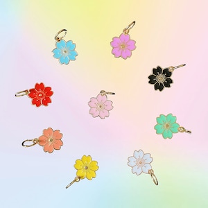 Sakura Shoelace Charms, Flower Laces Dangling Initials - 9 Colors