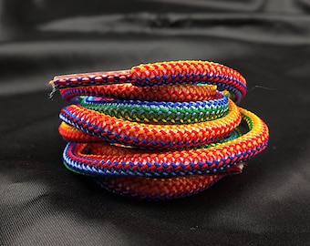 Rainbow Shoelaces, Rope Shoelaces, Color Shoelaces, LGBTQ Pride Shoelaces - ONE PAIR