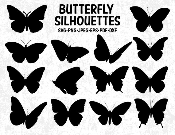 Download 14 Butterfly Silhouettes Butterfly Clip Arts Butterfly Svg Etsy 3D SVG Files Ideas | SVG, Paper Crafts, SVG File