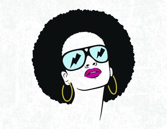 Afro Woman Clip Art Afro Woman Silhouette Cut File Afro Etsy