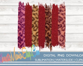 Glitter Cheetah Paint Stripes Bundle PNG Sublimation Design - Etsy